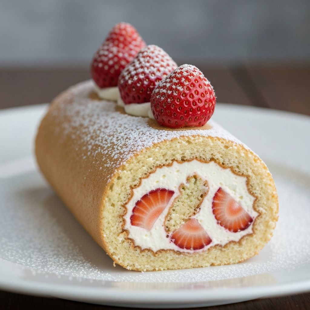 Bezlepková jahodová roláda