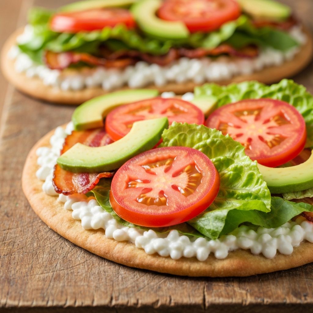 BLT cottage cheese flat bread