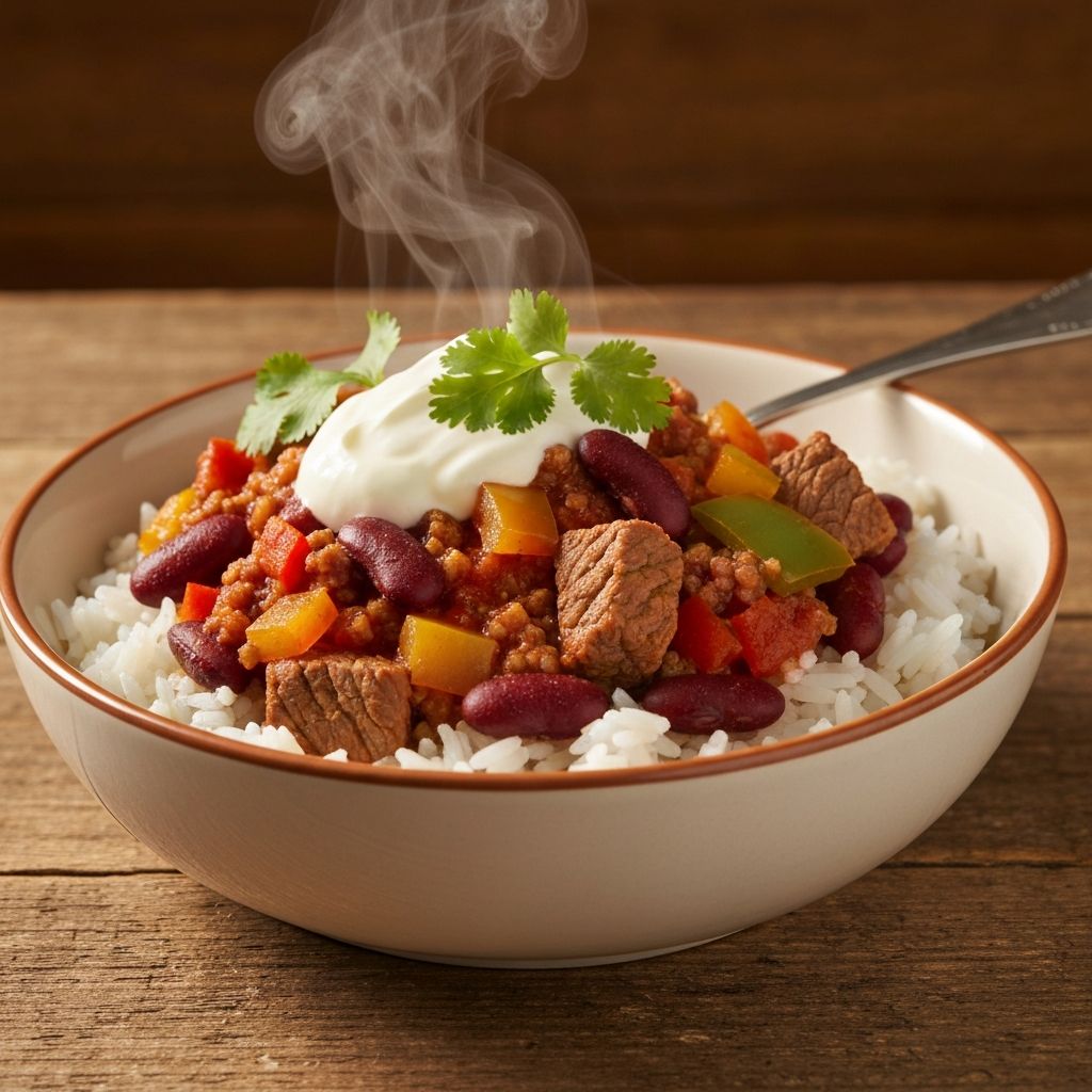 Hovězí chilli con carne s rýží